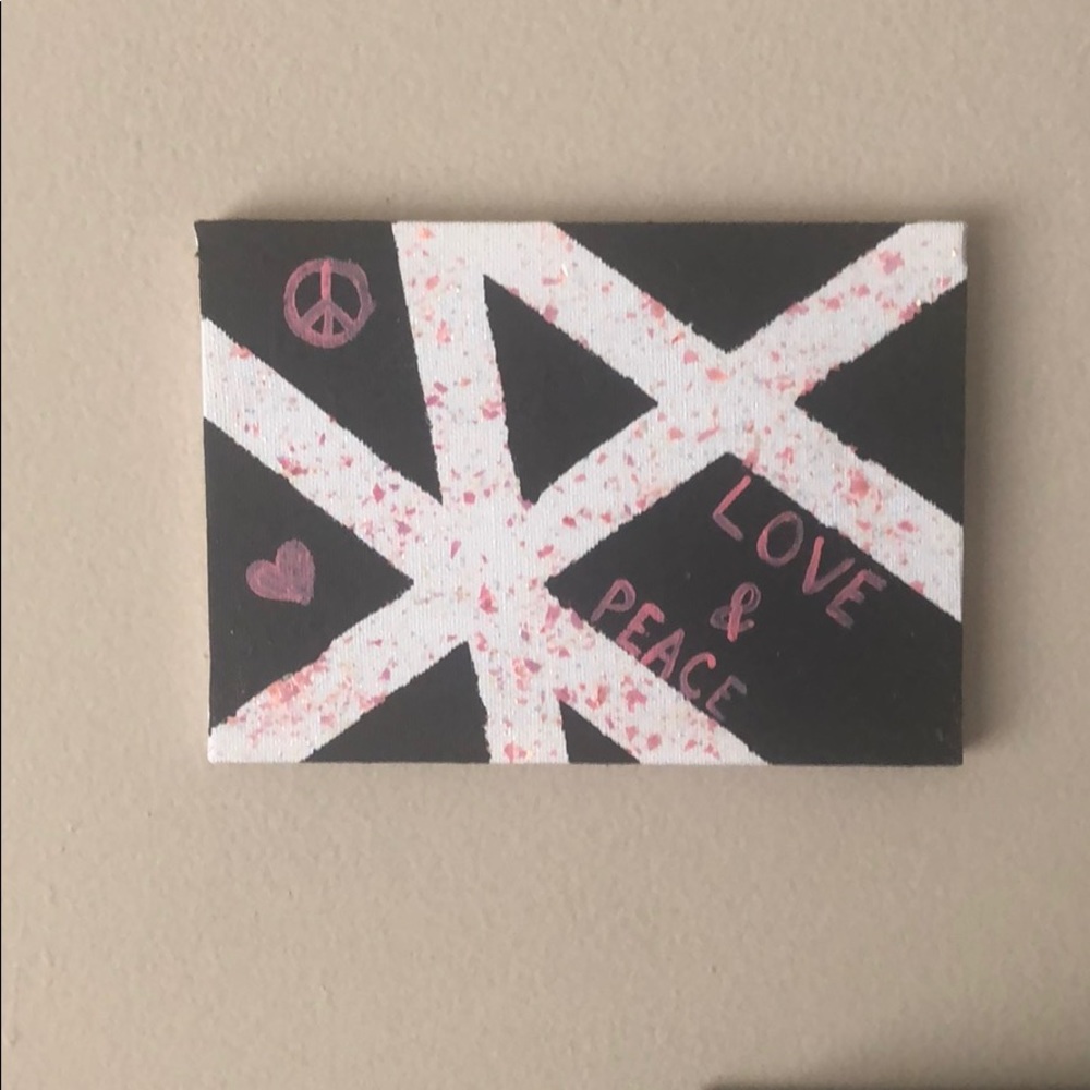 💕Love&Peace✌🏼Painted Canvas Wall Art 🖼